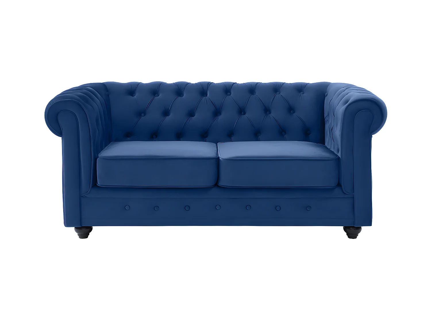 Sofa 2-Sitzer - Samt - Dunkelblau - CHESTERFIELD