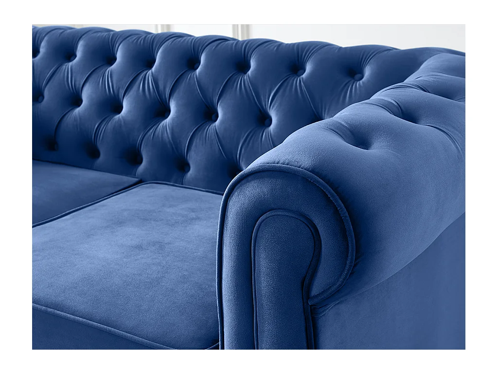 Sofa 2-Sitzer - Samt - Dunkelblau - CHESTERFIELD