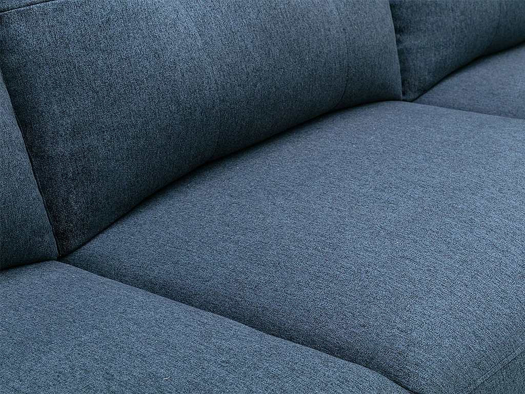 Sofá de canto direito articulado elétrico em tecido mesclado cor azul - NERUDA