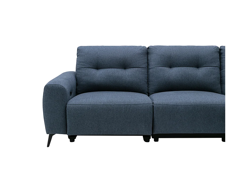 Elektrische hoekbank rechts in blauw gevlekte stof NERUDA
