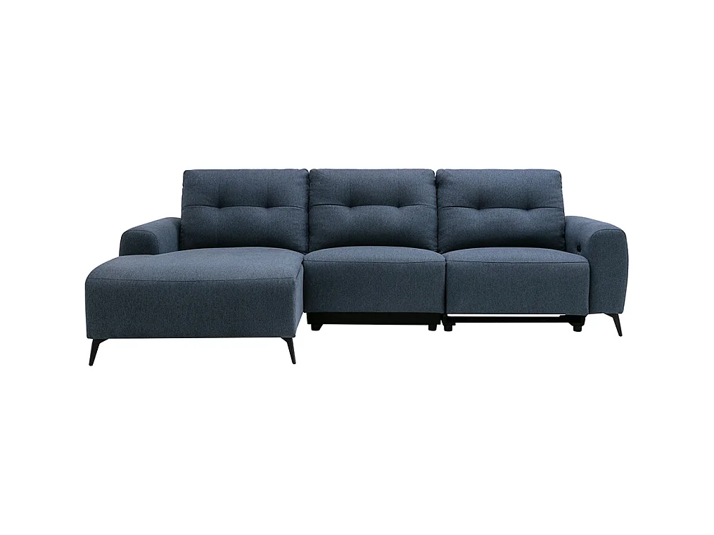 Relaxsofa Ecksofa - Ecke Links - Melierter Stoff - Blau - NERUDA