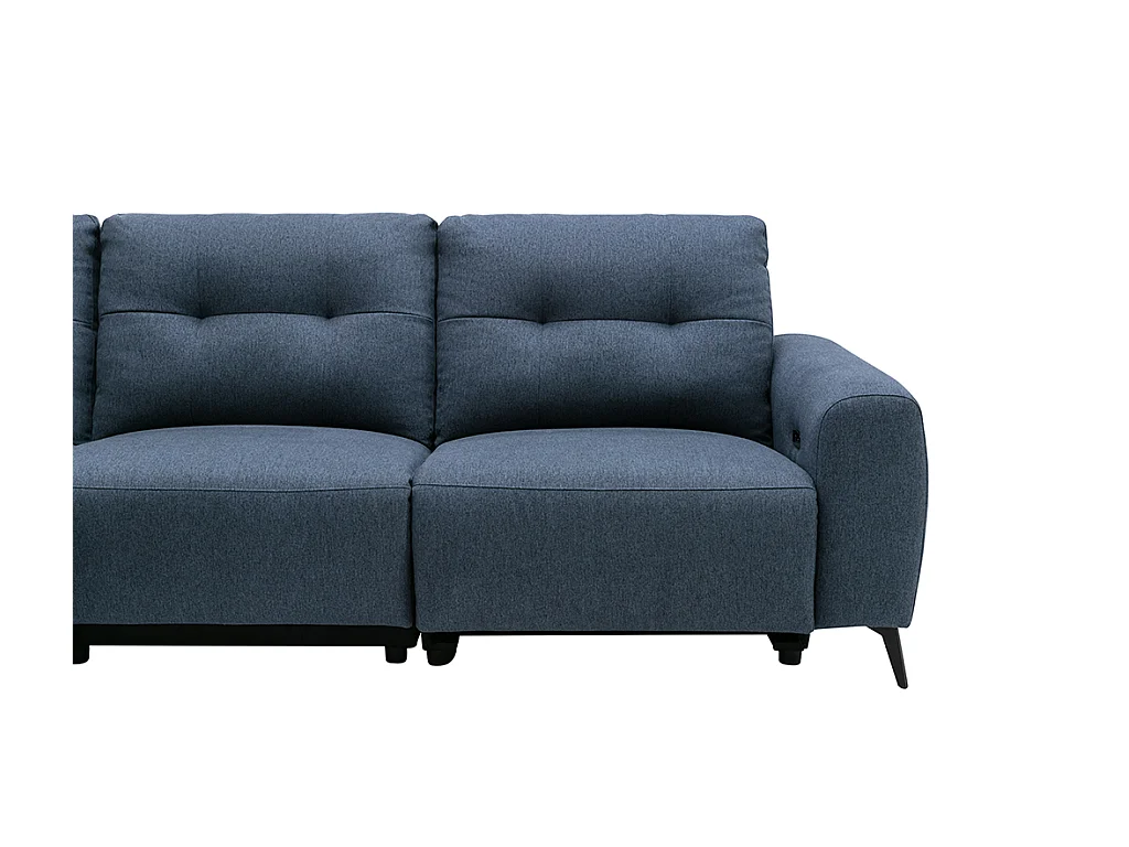 Relaxsofa Ecksofa - Ecke Links - Melierter Stoff - Blau - NERUDA