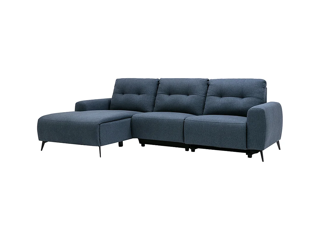 Relaxsofa Ecksofa - Ecke Links - Melierter Stoff - Blau - NERUDA