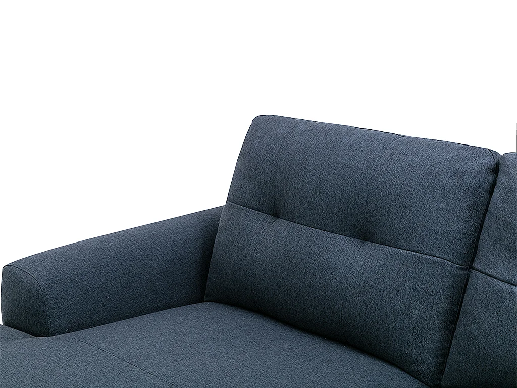 Kanapa narożna lewoskrętna, z elektryczną funkcją relax, z tkaniny w kolorze niebieskim - NERUDA