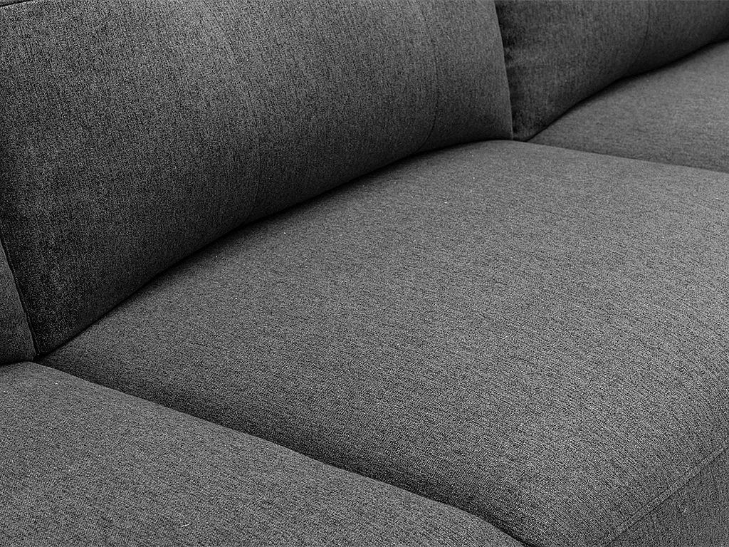 Canapé d'angle droit relax électrique en tissu chiné gris NERUDA