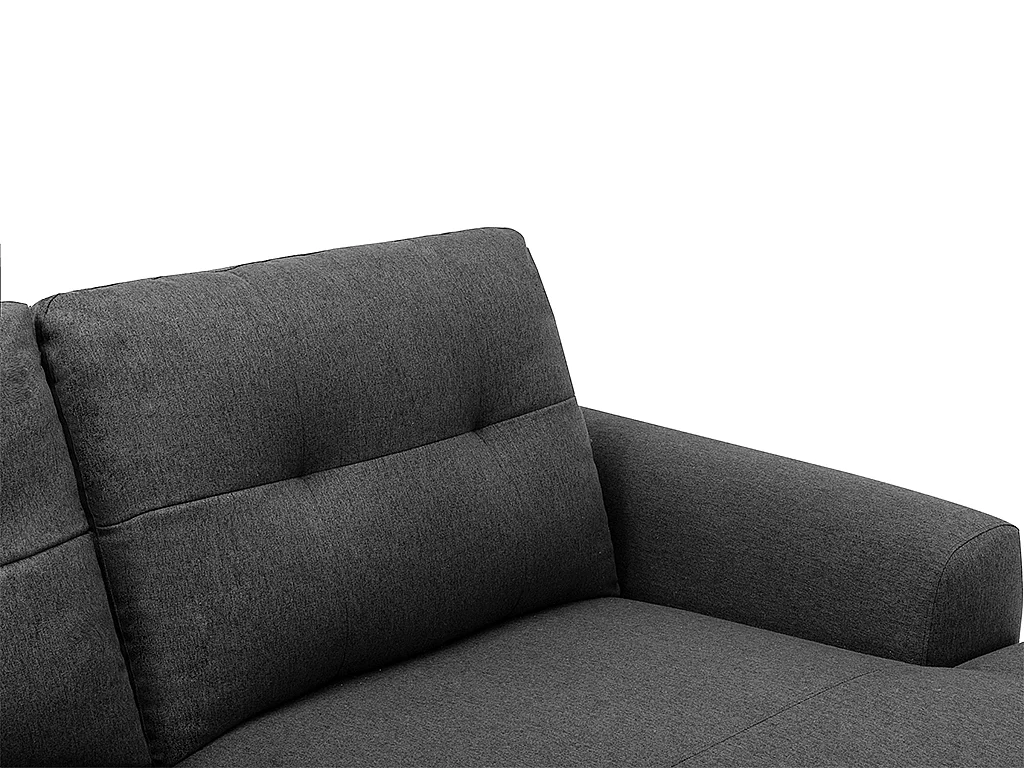 Canapé d'angle droit relax électrique en tissu chiné gris NERUDA