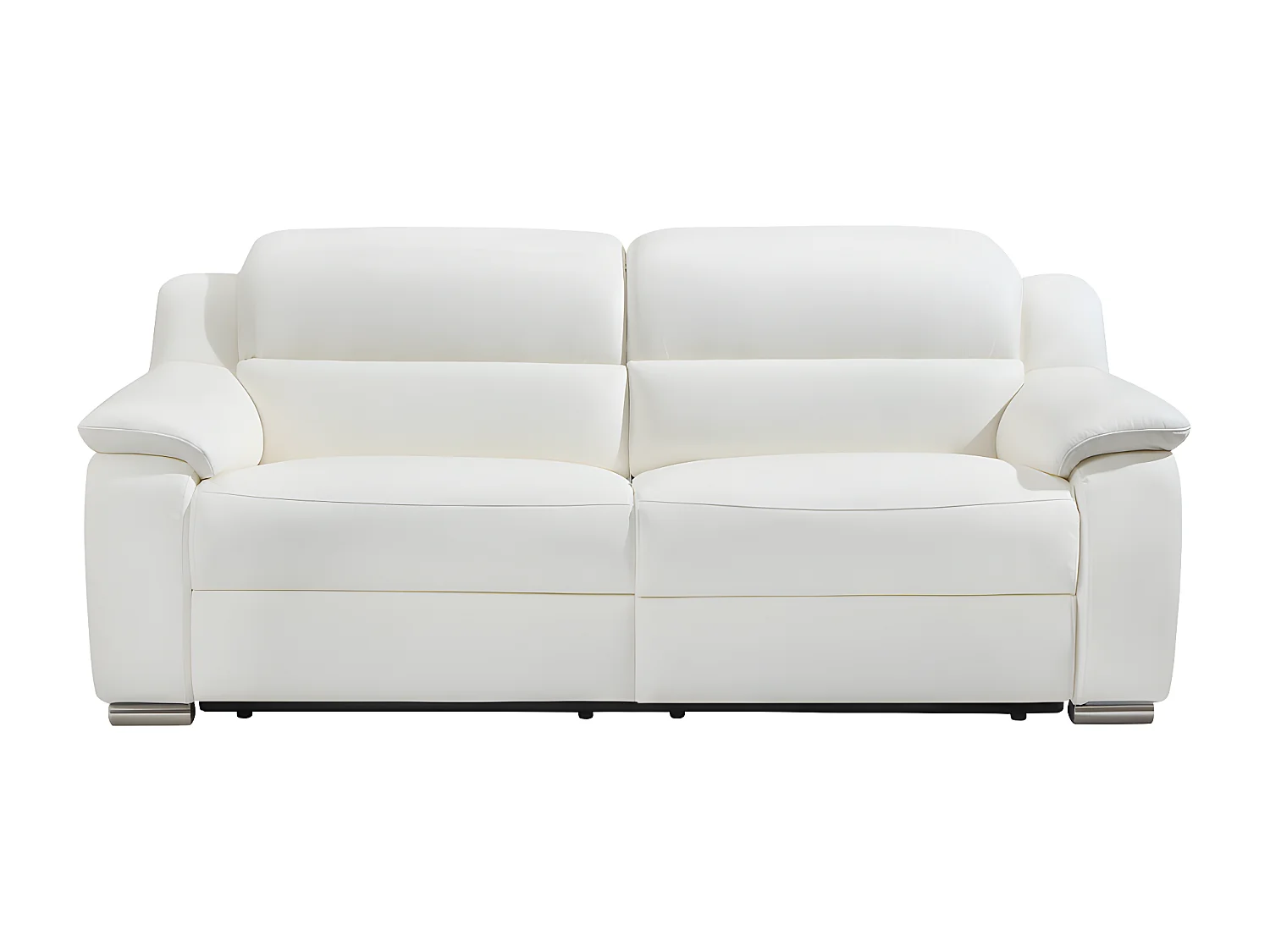 Sofá de 3 plazas y sillón relax eléctrico de piel ARENA III - Marfil