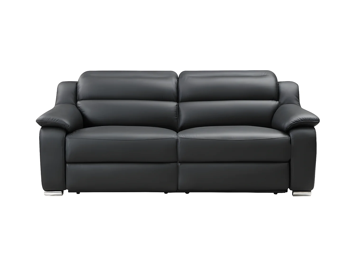 Canapé 3 places et fauteuil relax électrique en cuir noir ARENA III