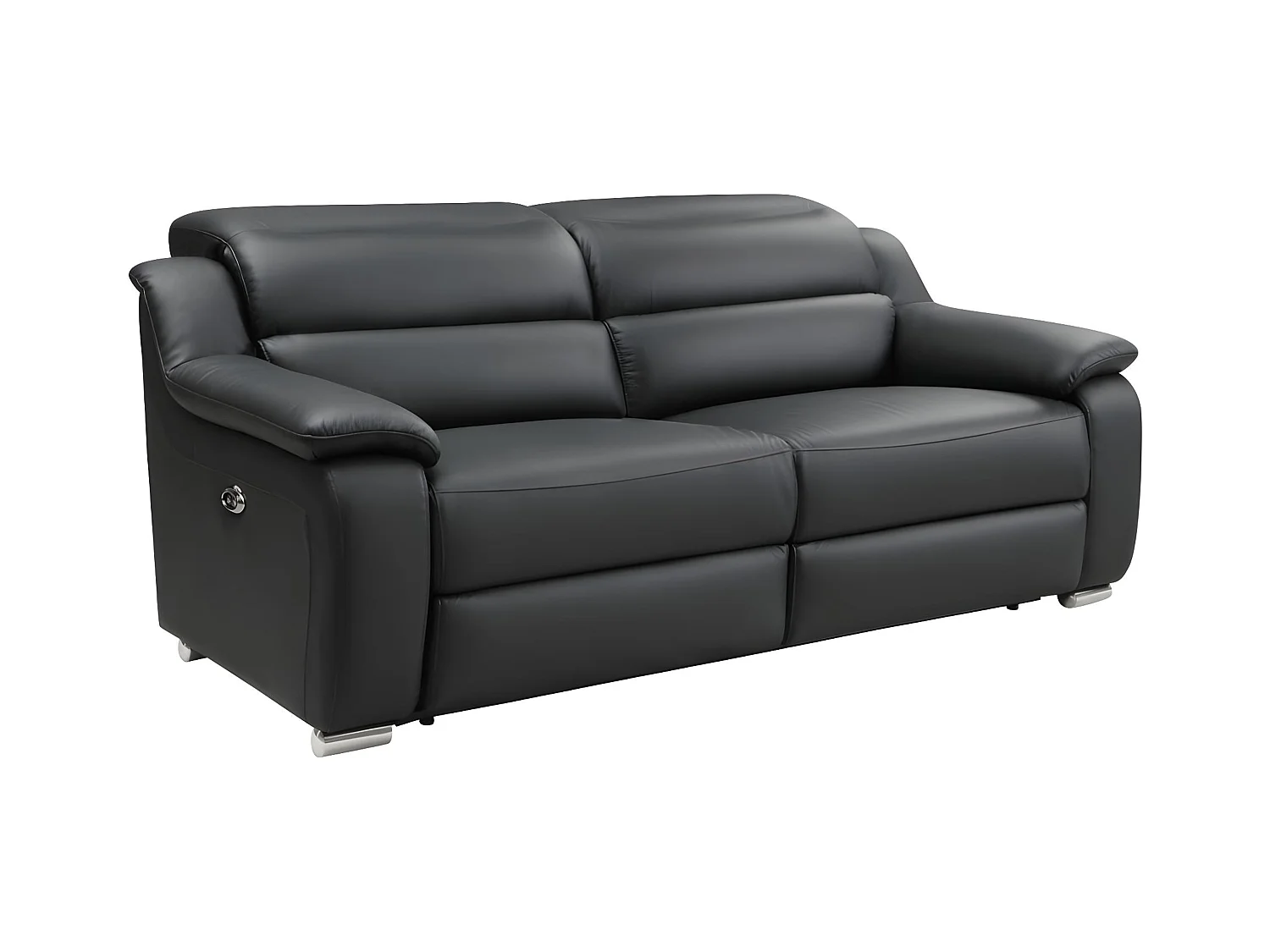 Canapé 3 places et fauteuil relax électrique en cuir noir ARENA III