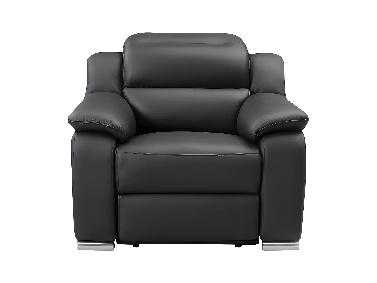Canapé 3 places et fauteuil relax électrique en cuir noir ARENA III