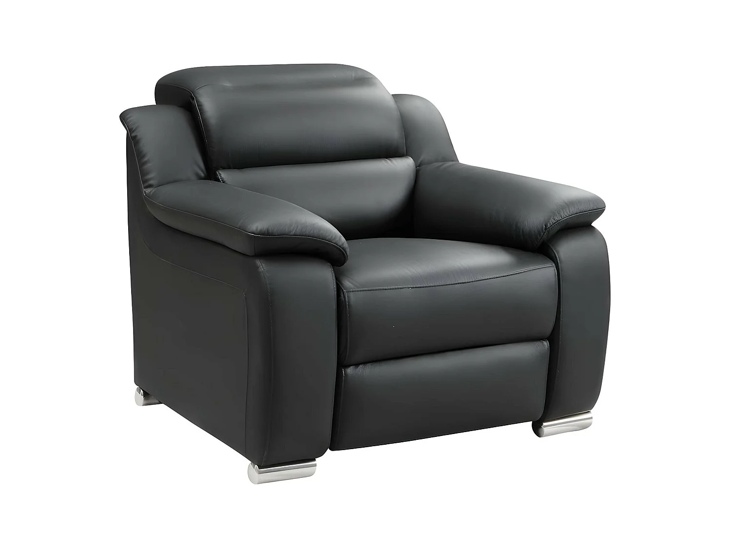 Canapé 3 places et fauteuil relax électrique en cuir noir ARENA III