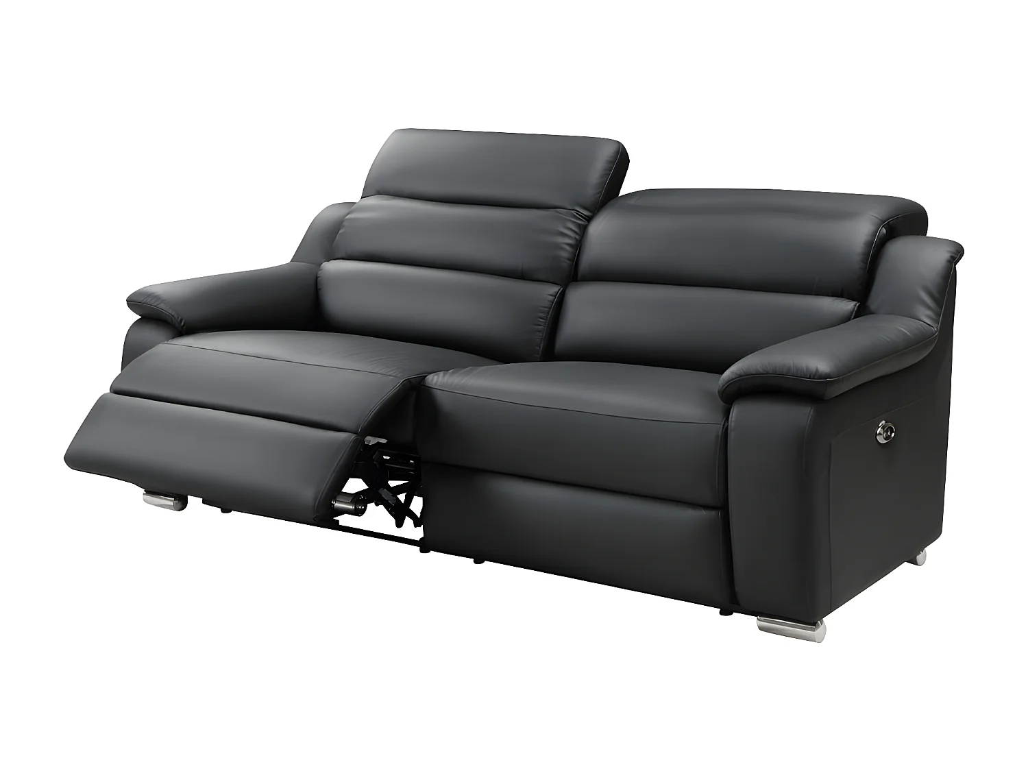 Couchgarnitur mit Relaxfunktion 3+1 - Leder - Schwarz - ARENA III