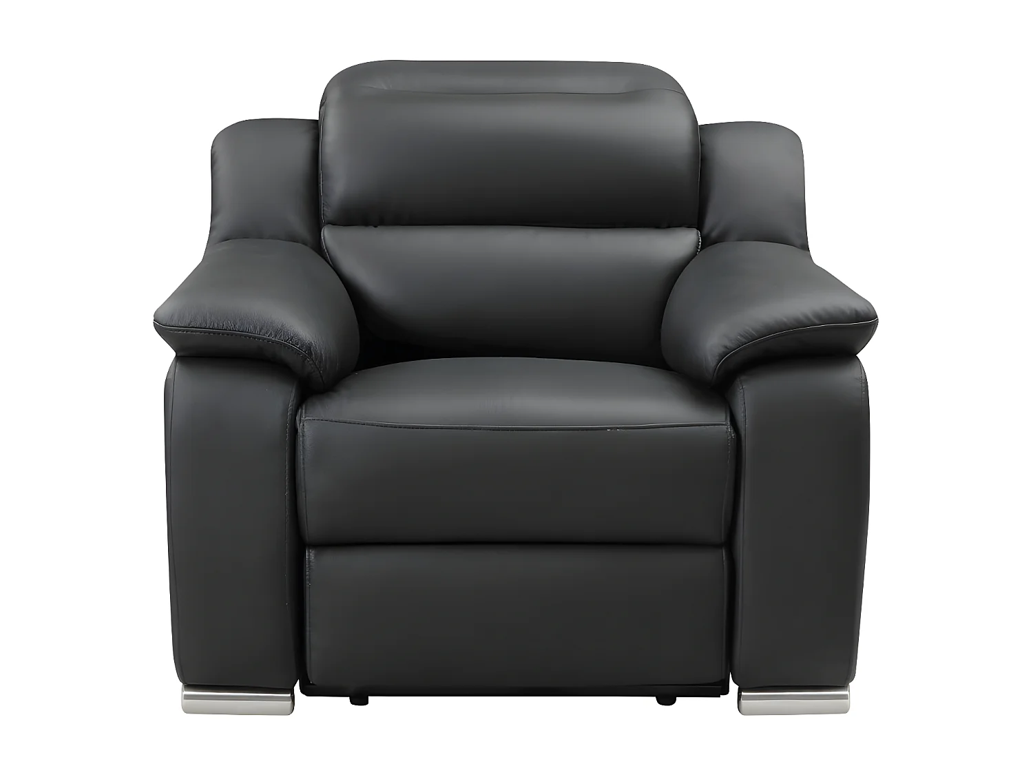 Couchgarnitur mit Relaxfunktion 3+1 - Leder - Schwarz - ARENA III