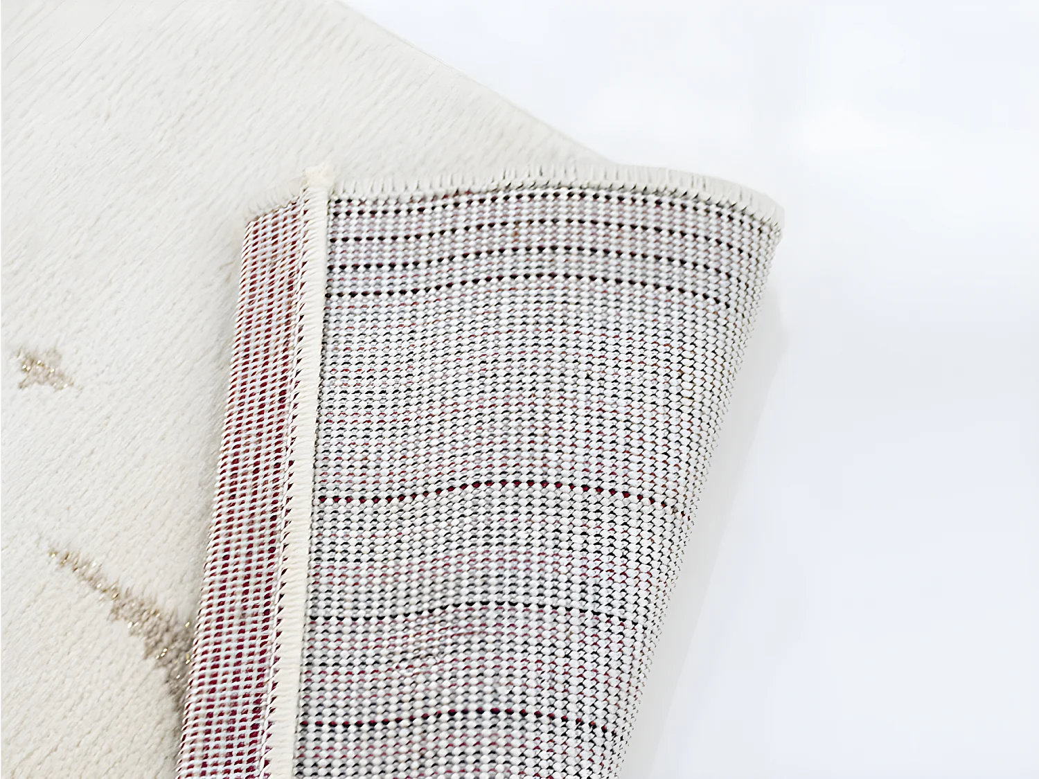 Tapis enfant motif fée - Finition fil lurex doré - 120 x 170 cm - Ecru et rose - ARIEL