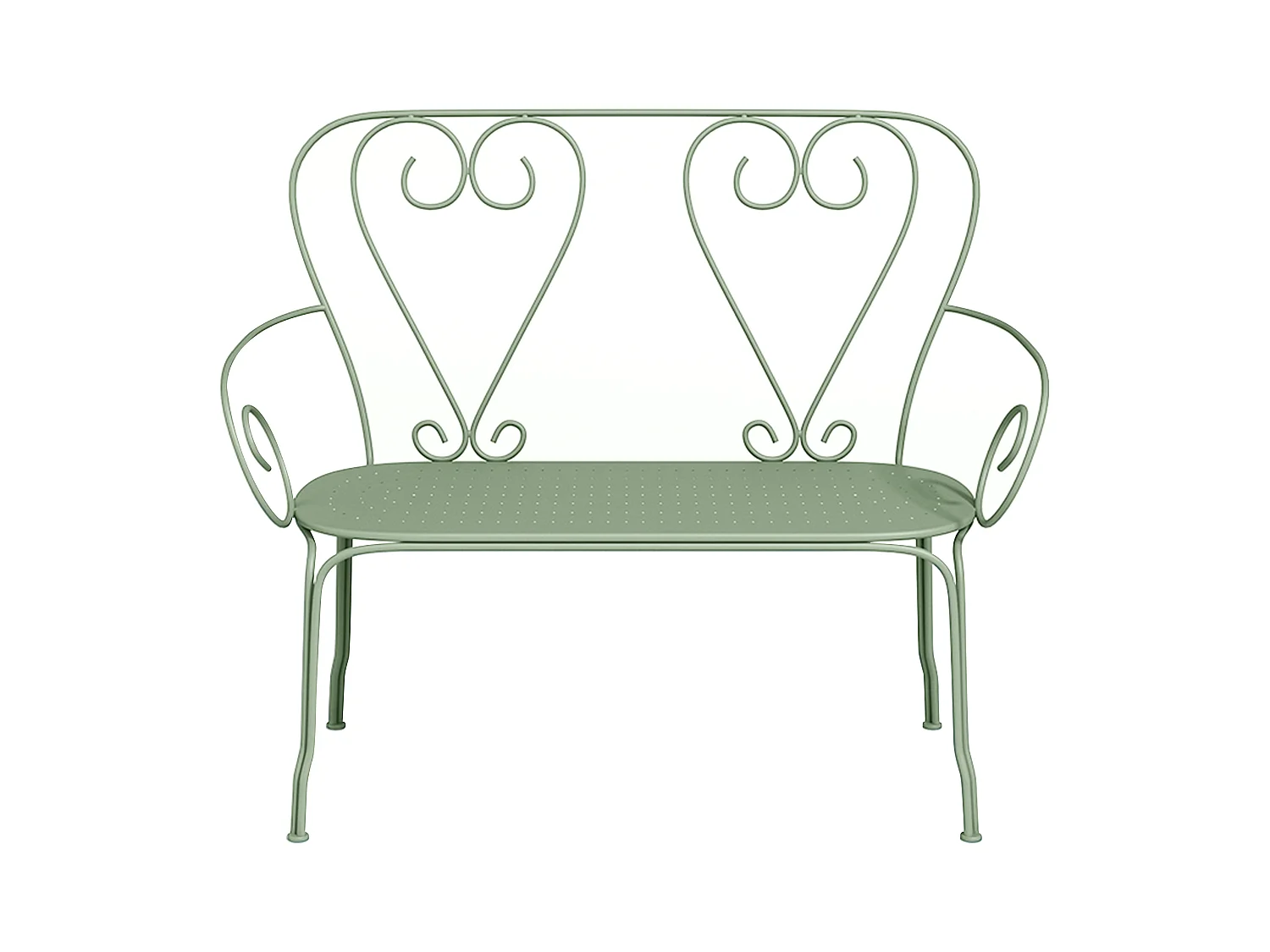 Gartenbank - Metall in Eisenoptik - Grün - GUERMANTES von MYLIA
