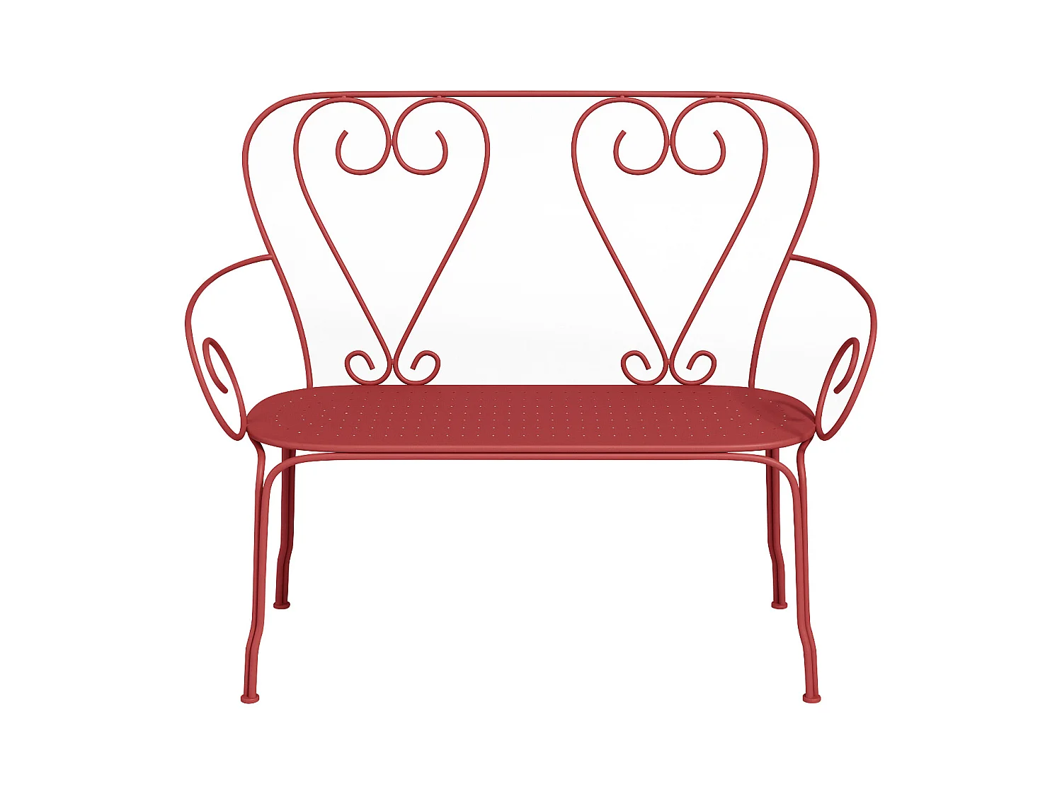 Panca da giardino in Metallo Stile ferro battuto Terracotta - GUERMANTES