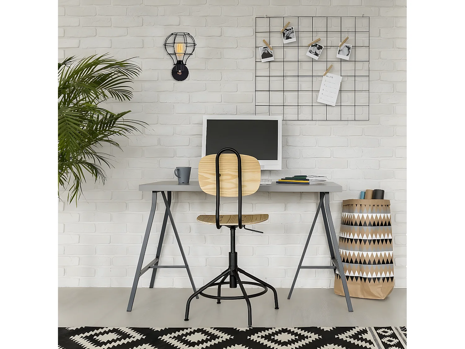 Applique Caserta, Noir, 23x20x32 cm, EPIKASA