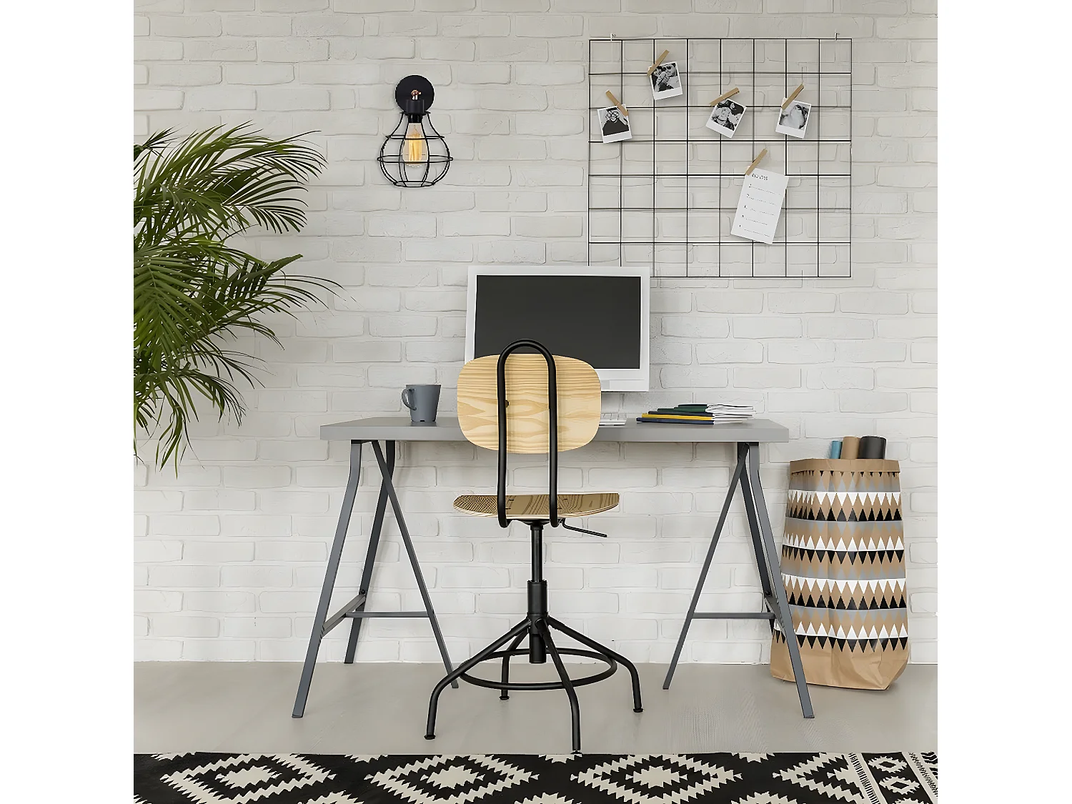 Applique Caserta, Noir, 23x20x32 cm, EPIKASA