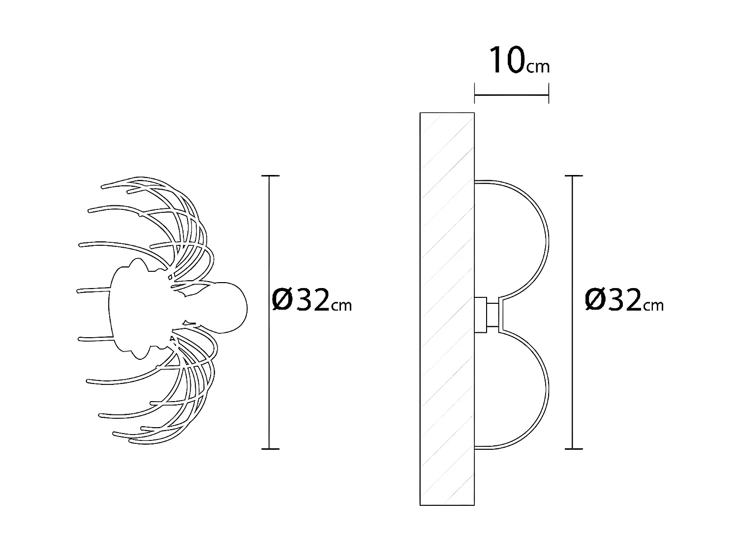 Lampada a Parete Carrara, Bianco, 32x32x10 cm, EPIKASA