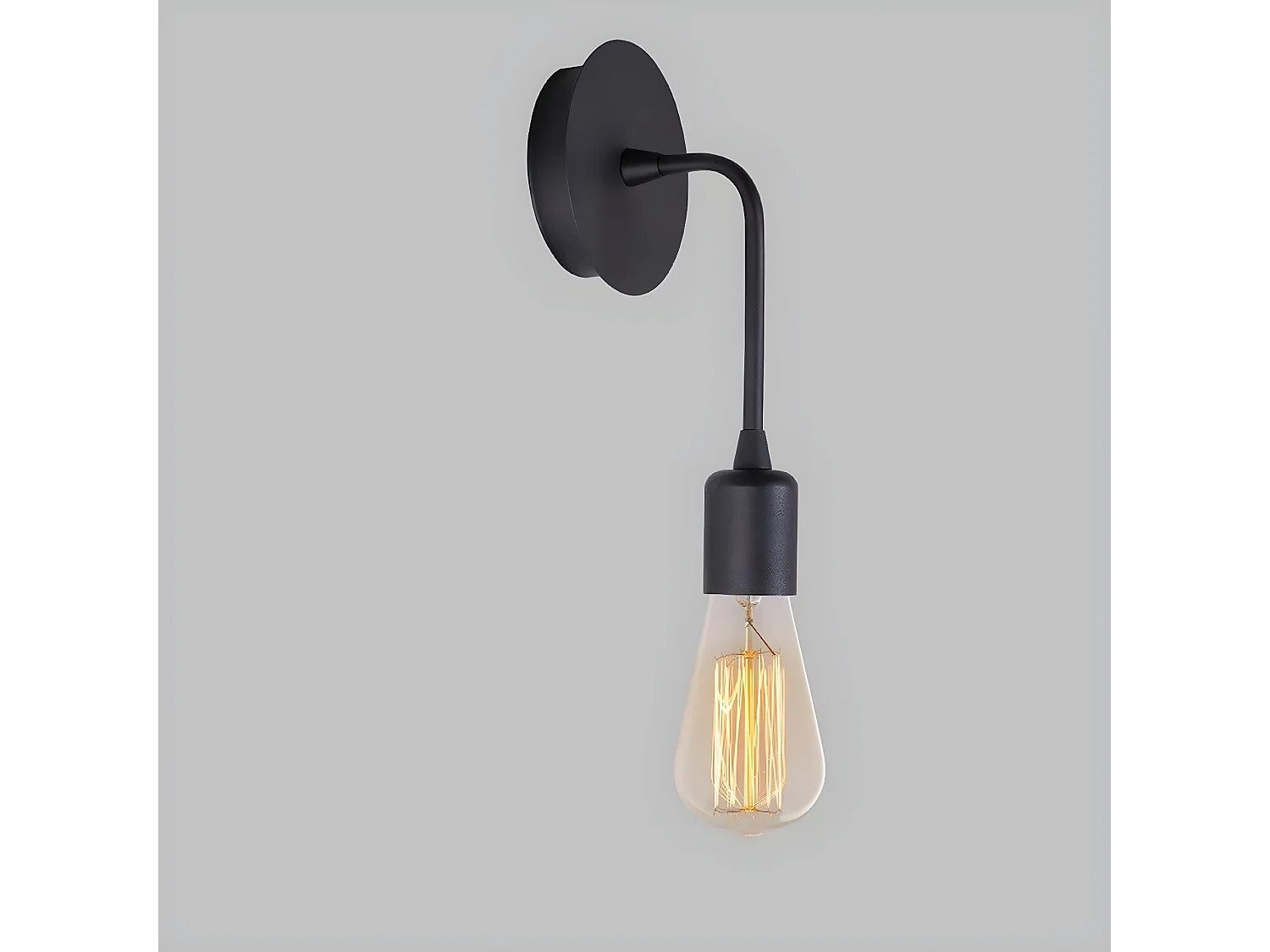 Applique Cagliari, Noir, 12x12x27 cm, EPIKASA