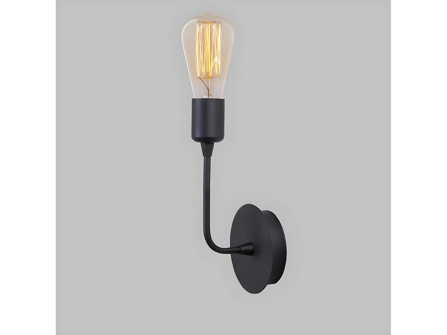 Applique Cagliari, Noir, 12x12x27 cm, EPIKASA