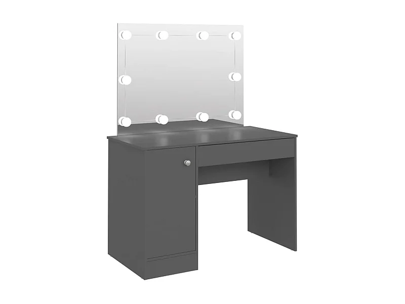 Penteadeira mesa de maquiagem móveis de design móveis de quarto com iluminação LED 110 x 55 x 145 cm MDF cinza 02_0006398