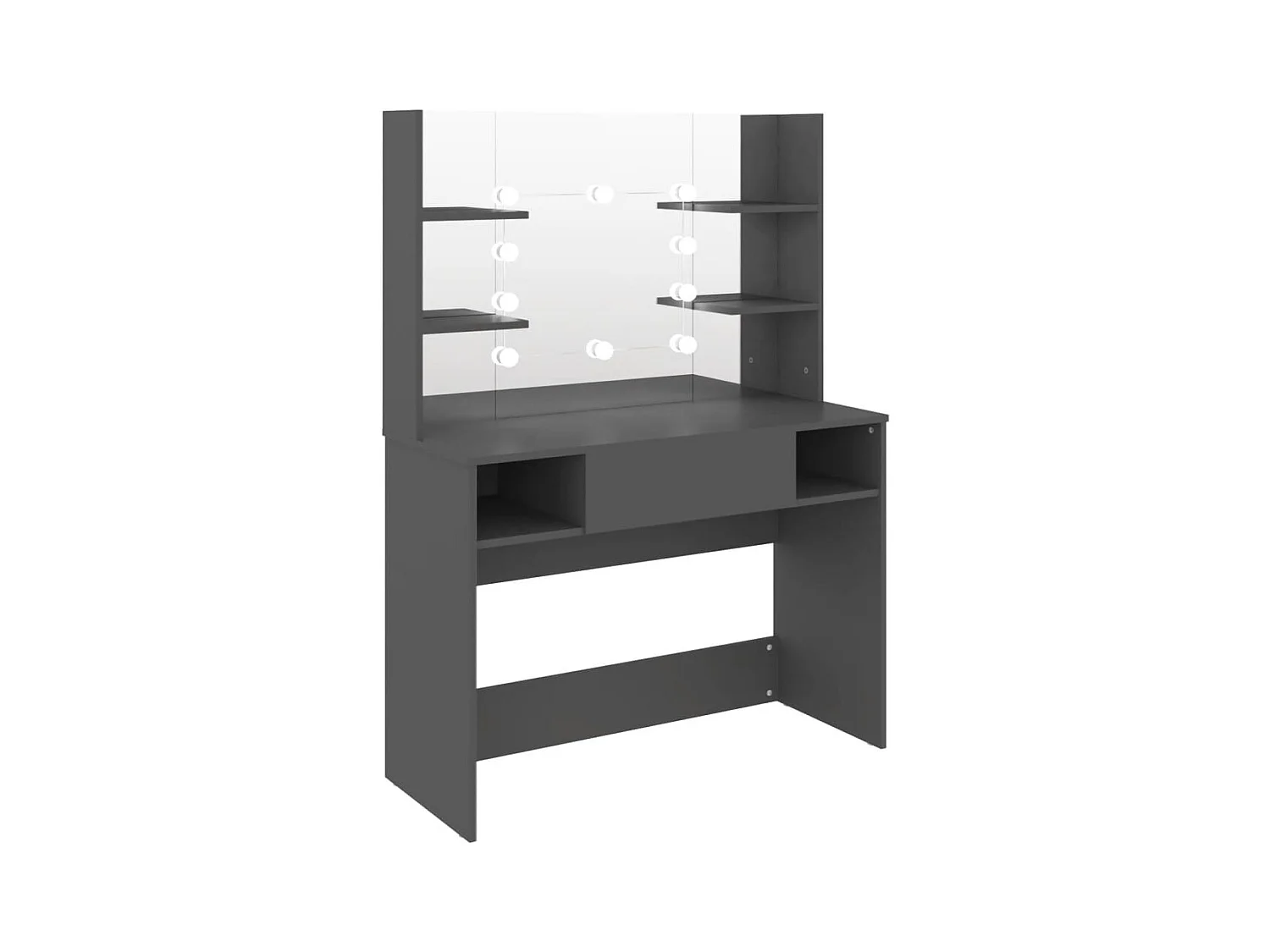 Toeletta tavolo da trucco mobile di design mobile per camera da letto con illuminazione a LED 100 x 40 x 135 cm MDF grigio 02_0006339
