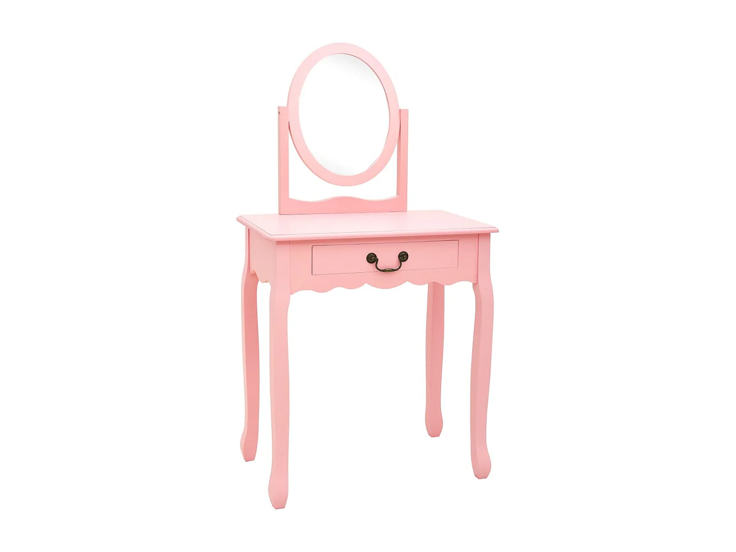 Tocador mesa de maquillaje y taburete 65 x 36 x 128 cm rosa madera MDF 02_0006328