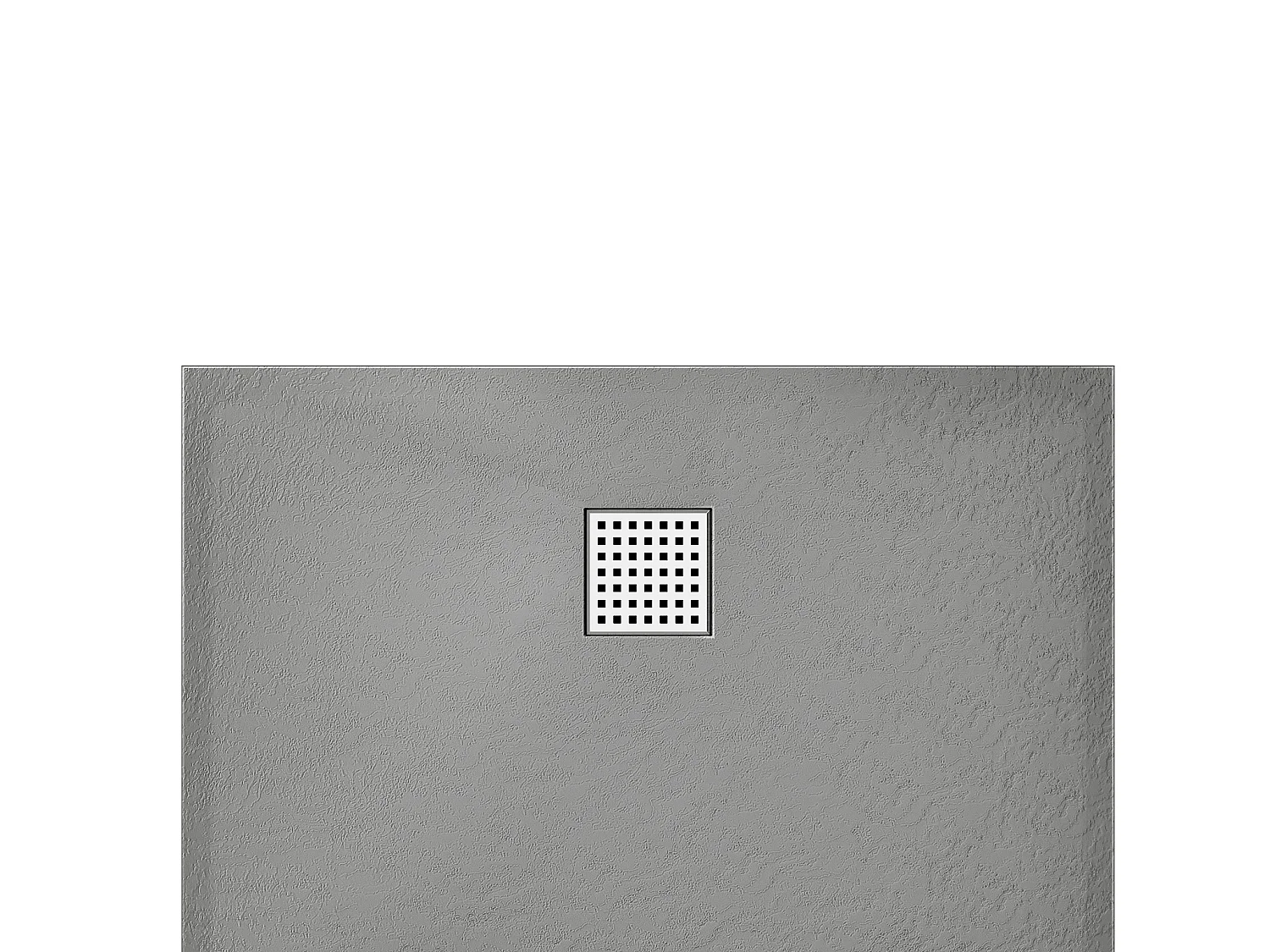 Receveur de douche extra plat à poser ou à encastrer recoupable en résine SMC - Gris - 140 x 90 cm - MIRNOSA