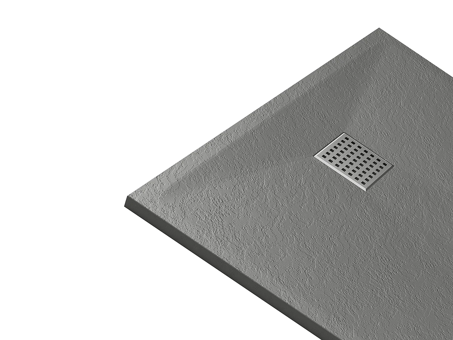 Receveur de douche extra plat à poser ou à encastrer recoupable en résine SMC - Gris - 140 x 90 cm - MIRNOSA