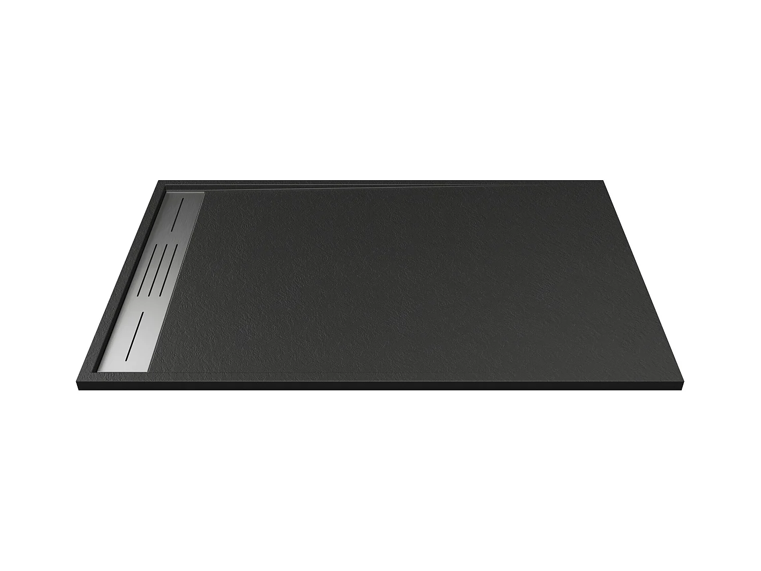Plato de ducha para colocar o empotrar en resina - Negro - 120 x 80 cm - LYROSA