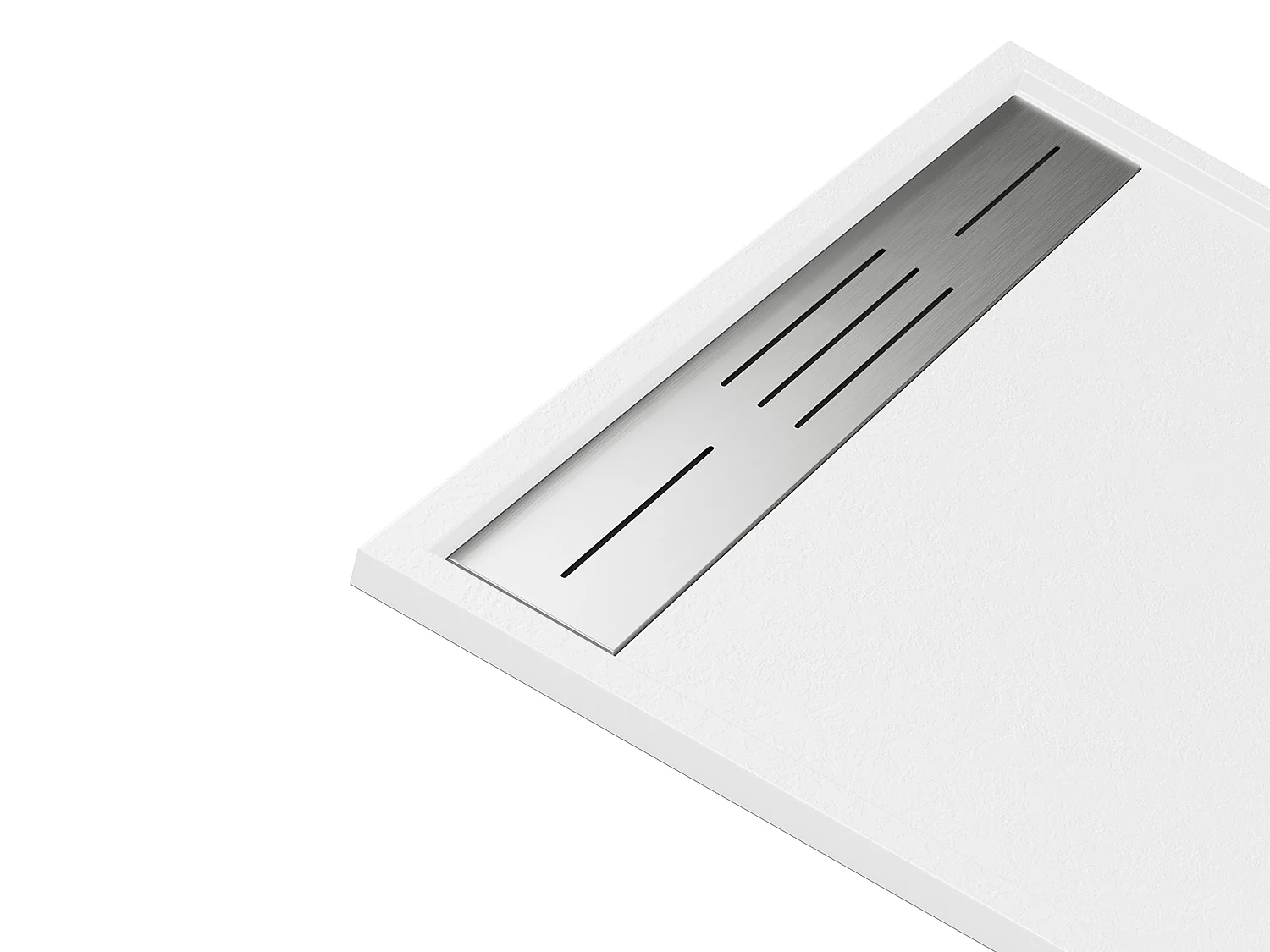 Receveur de douche extra plat à poser ou à encastrer recoupable en résine SMC - Blanc - 120 x 90 cm - LYROSA