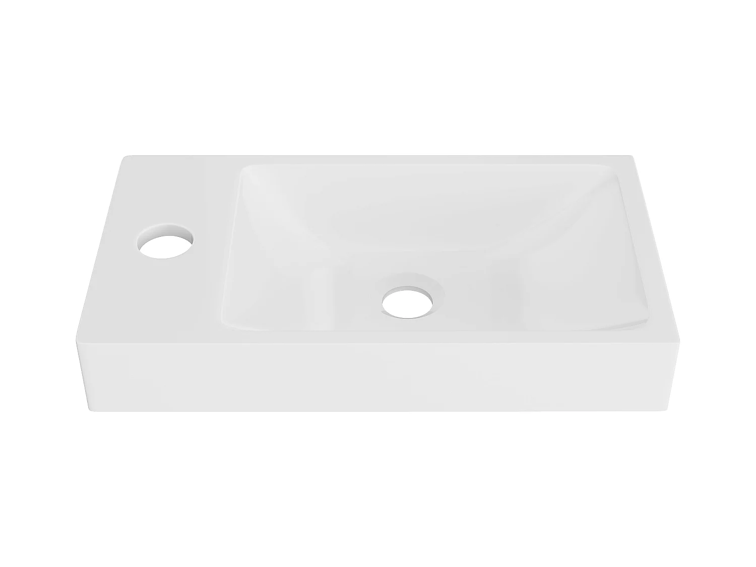 Vasque lave main blanche en résine SMC - 40 x 22 cm - SARPOSA