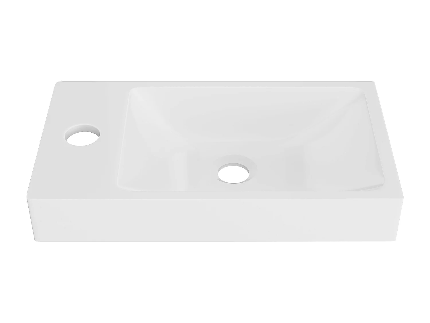 Vasque lave main blanche en résine SMC - 40 x 22 cm - SARPOSA