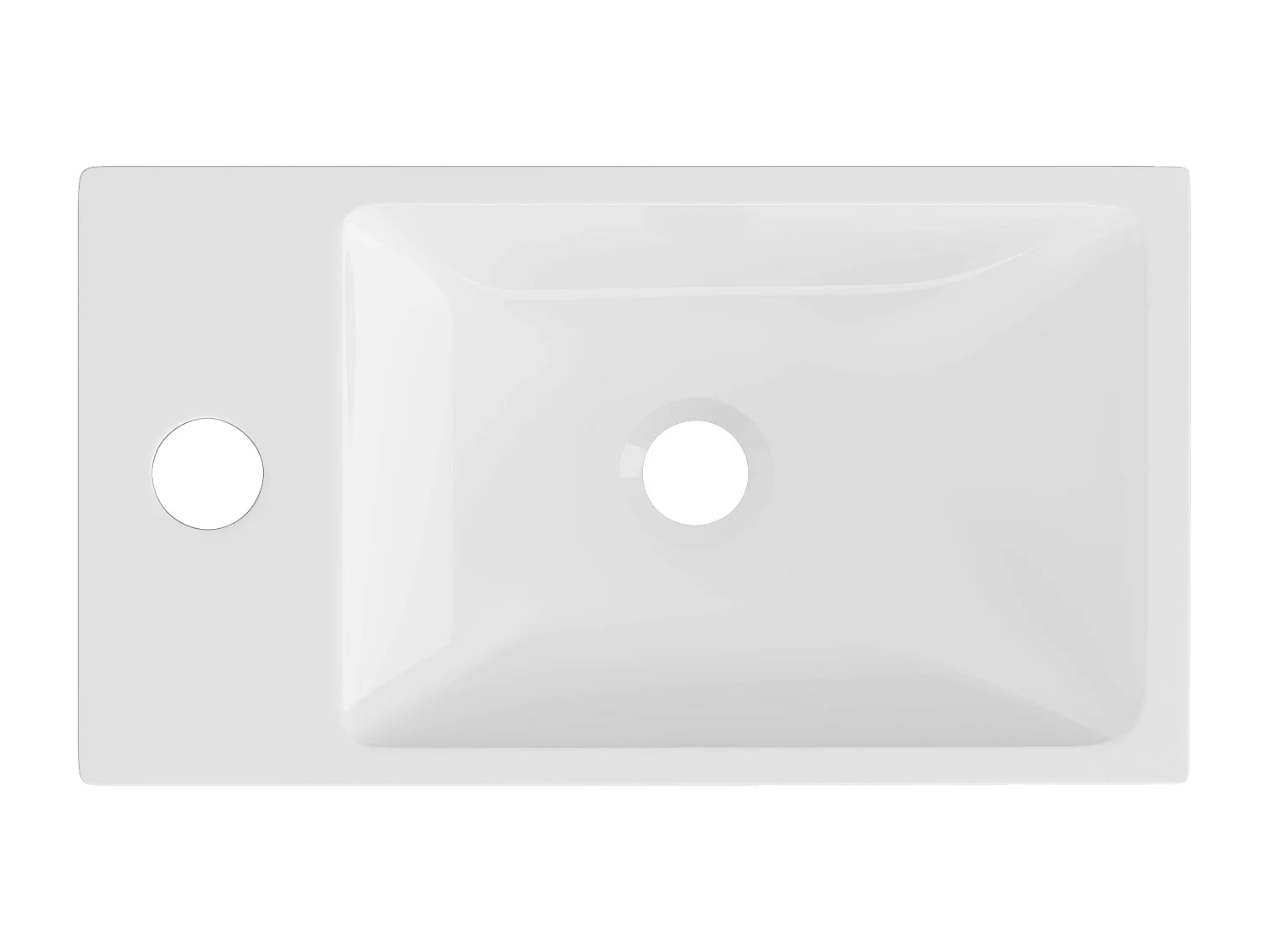 Vasque lave main blanche en résine SMC - 40 x 22 cm - SARPOSA