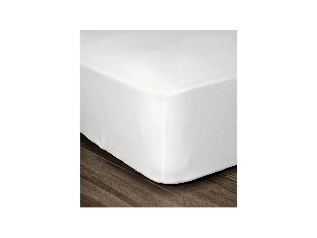 LOVELY HOME Drap Housse 100% coton 90x190x25 cm blanc