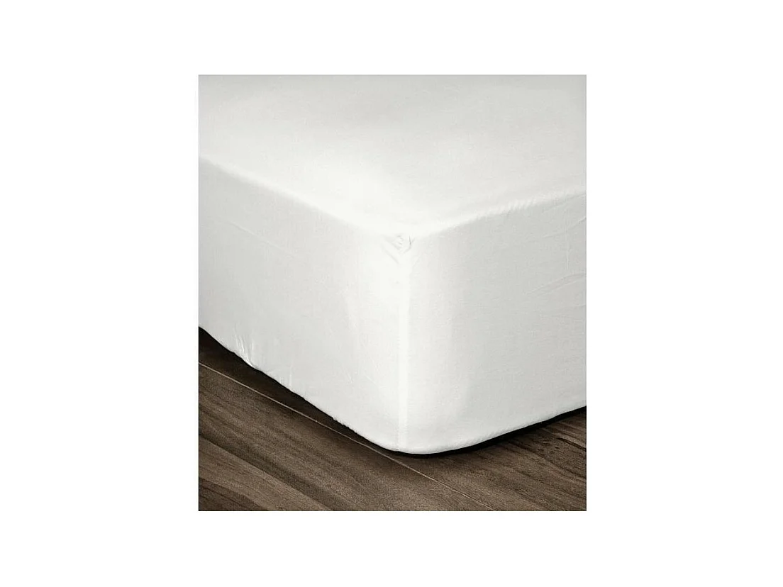 LOVELY HOME Drap Housse 100% coton 180x200x25 cm blanc