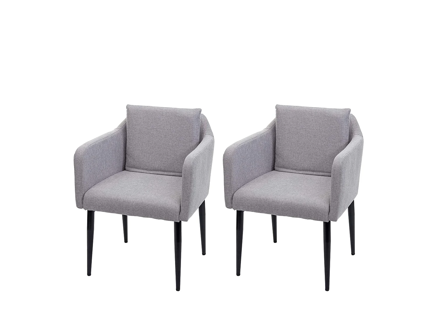 2x chaises de salle à manger cuisineen tissu gris pieds en métal design moderne 04_0000419