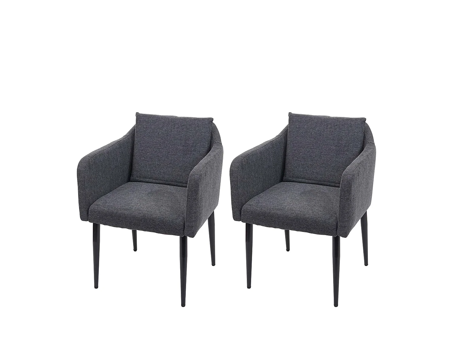 2x chaises de salle à manger cuisine en tissu gris foncé pieds en métal design moderne 04_0000420