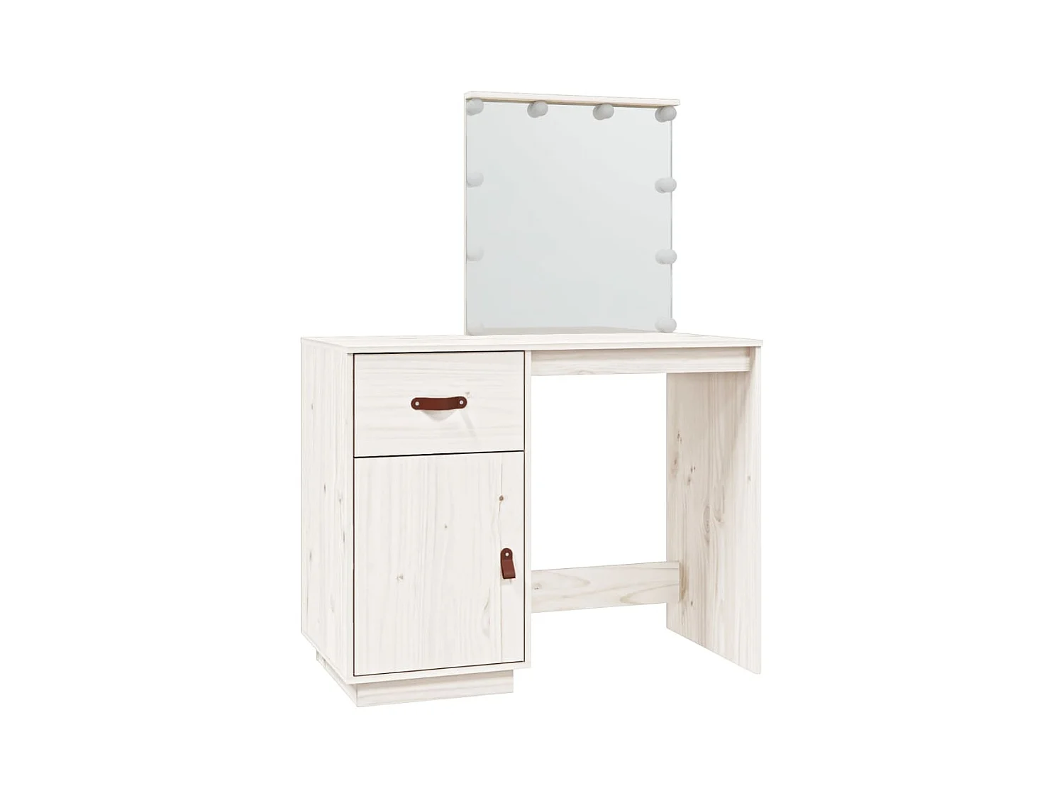 Toletta con LED bianco 95 x 50 x 133,5 cm in legno di pino massiccio 02_0006221