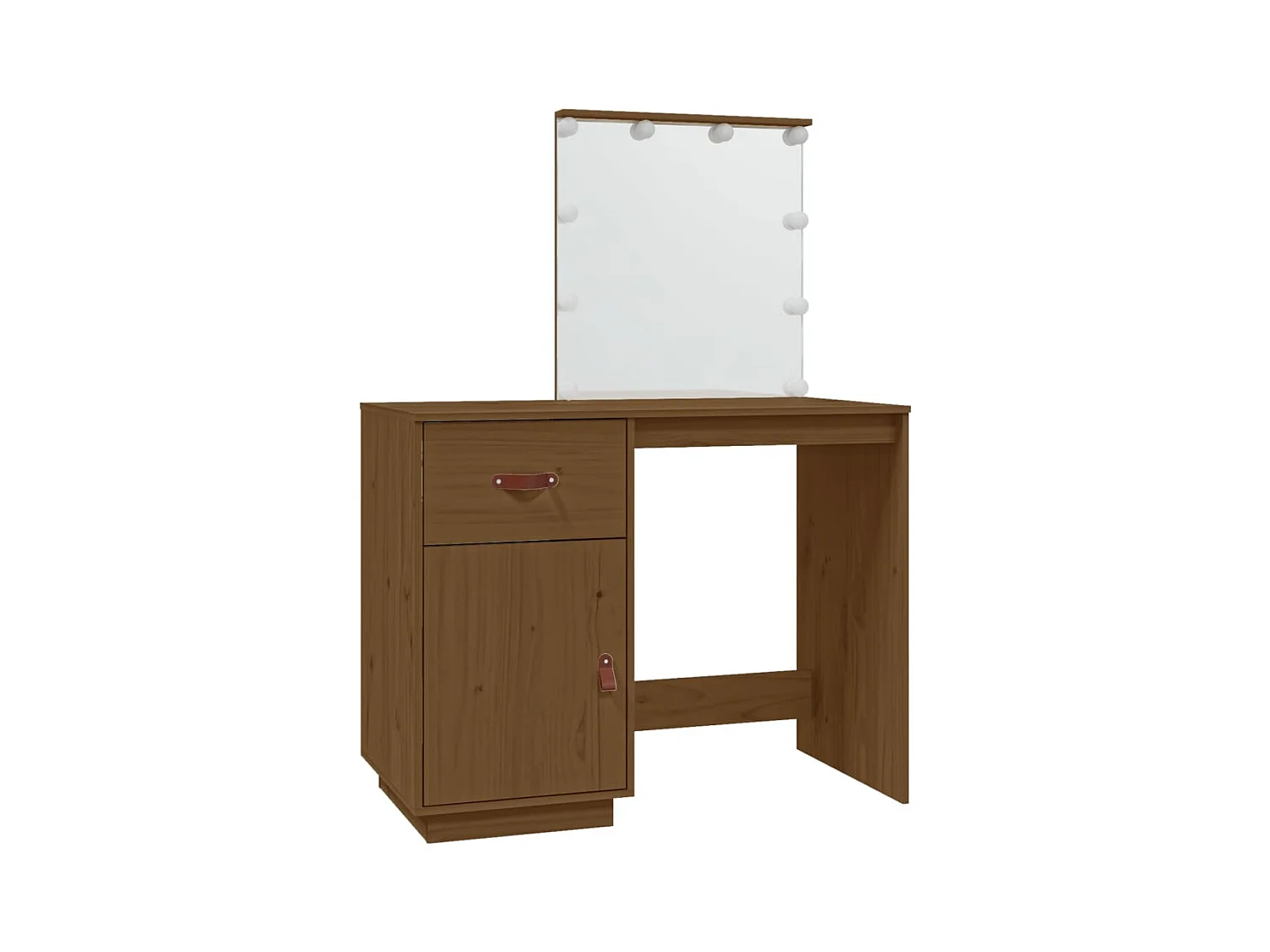 Toeletta con LED 95 x 50 x 133,5 cm in legno di pino massiccio marrone miele 02_0006266
