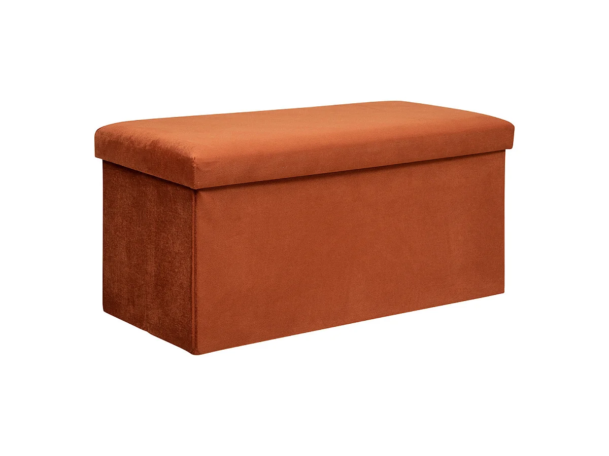 Pouf pliant et Coffre de rangement en tissu Ambre 76 x 38 cm