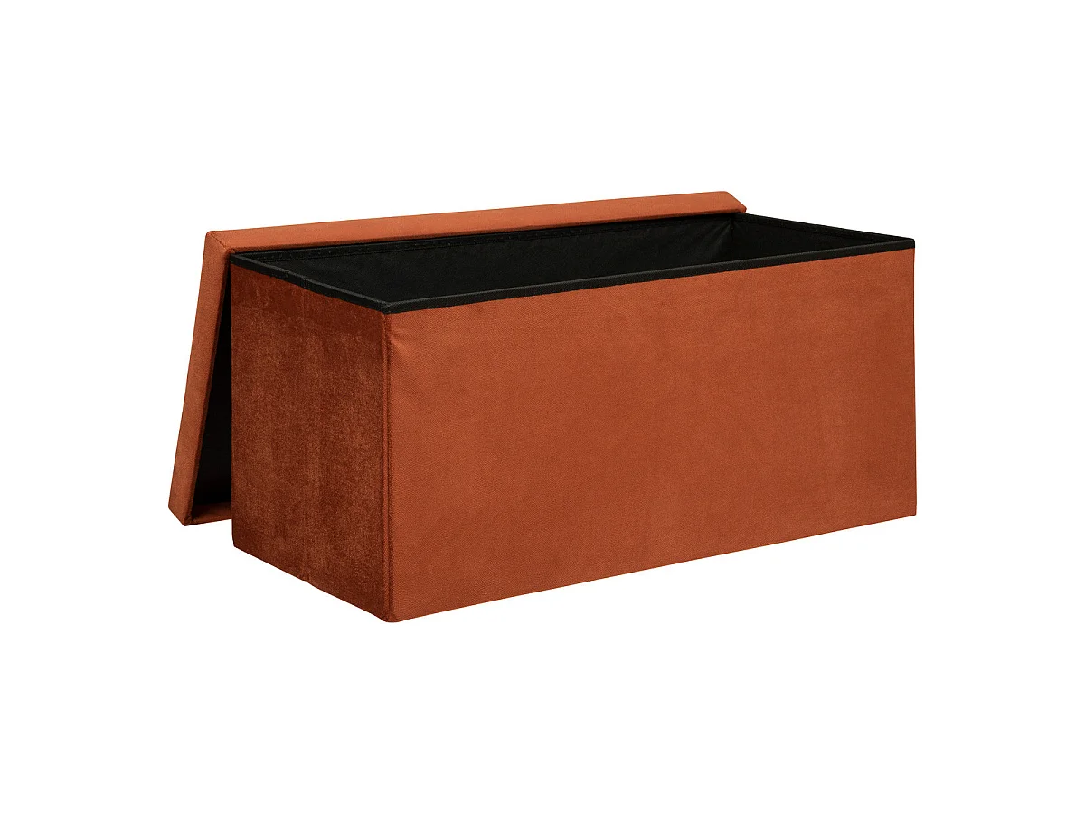 Pouf pliant et Coffre de rangement en tissu Ambre 76 x 38 cm