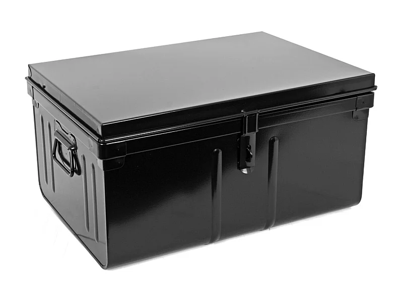 Malle de rangement en métal Habitat L57xH29xP42 - Capacité 60 litres-Noir