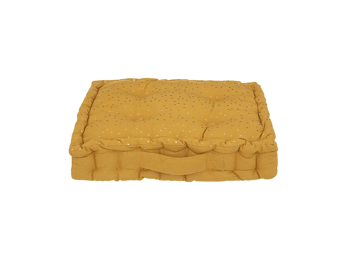 Coussin de sol Berlingot Jaune moutarde 40 x 40 cm