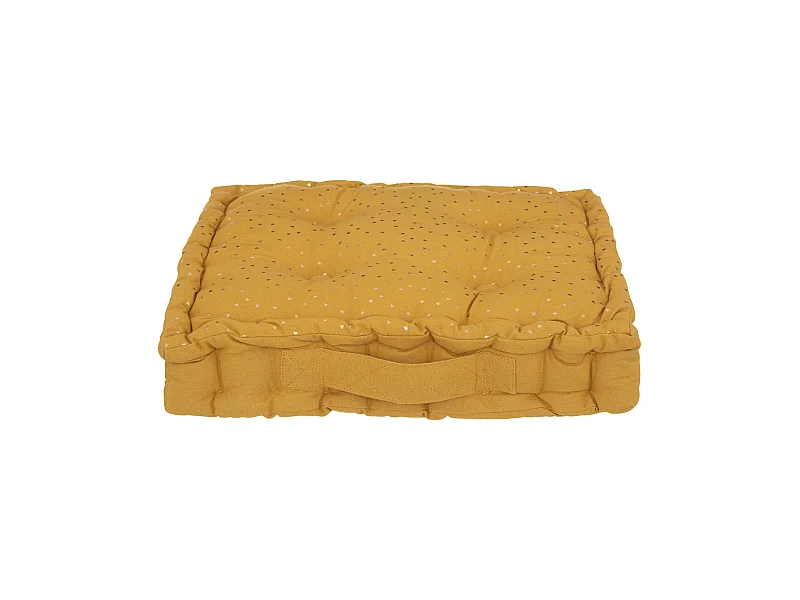 Coussin de sol Berlingot Jaune moutarde 40 x 40 cm