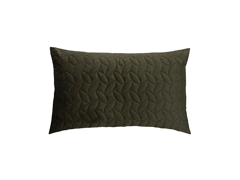 Coussin déhoussable Vert Kaki en Velours embossé 38 x 58 cm