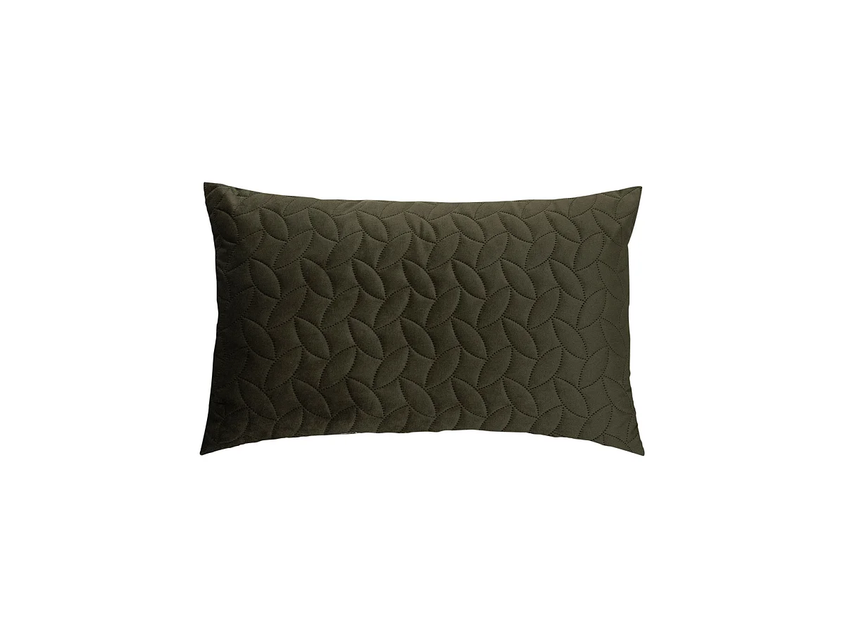 Coussin déhoussable Vert Kaki en Velours embossé 38 x 58 cm