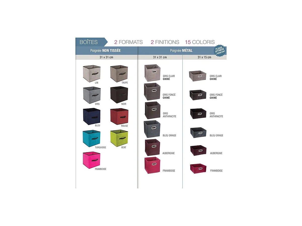 Boîte de Rangement Carrée "Mix n'Modul"" 31x31cm Noir