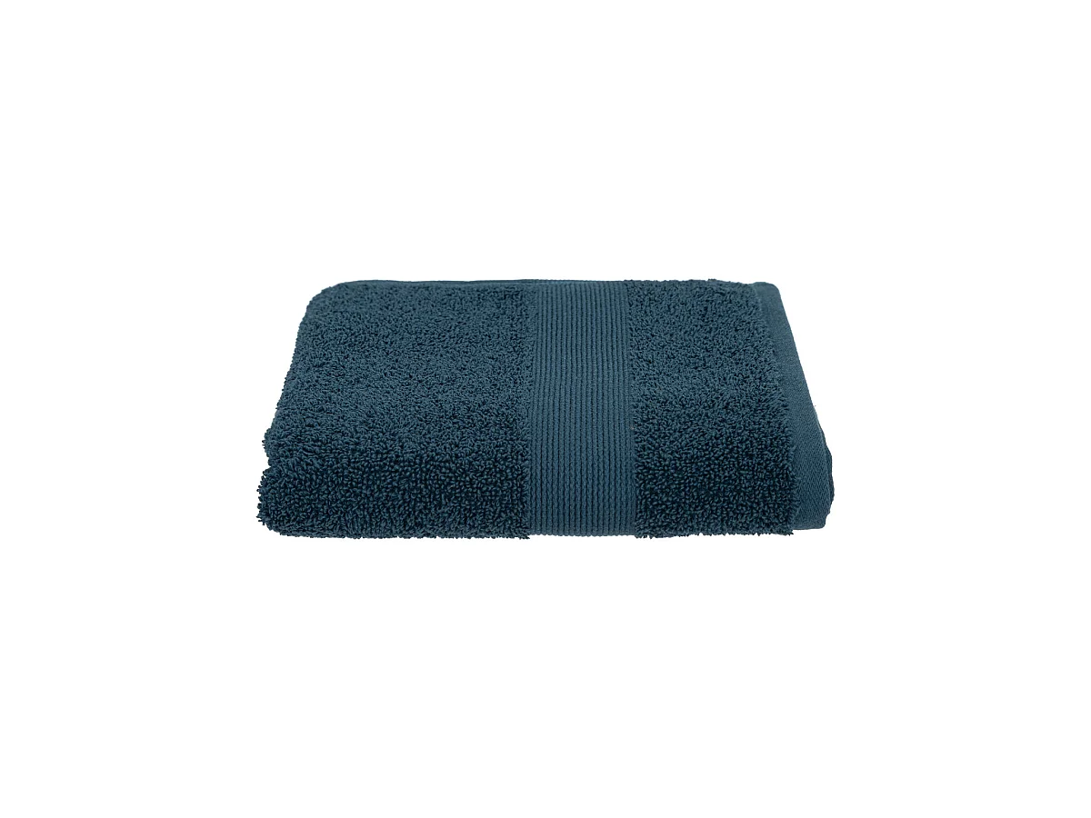 Serviette de toilette en Coton Bleu égéen tissu éponge 50 x 90 cm